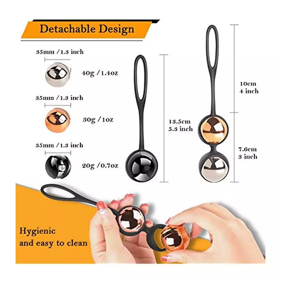 Bullet Vibrator for Women, 5 Pieces Wearable Weighted Balls Kit for Beginners & Advanced Kegel Exercise, Rechargeable Vibrating 