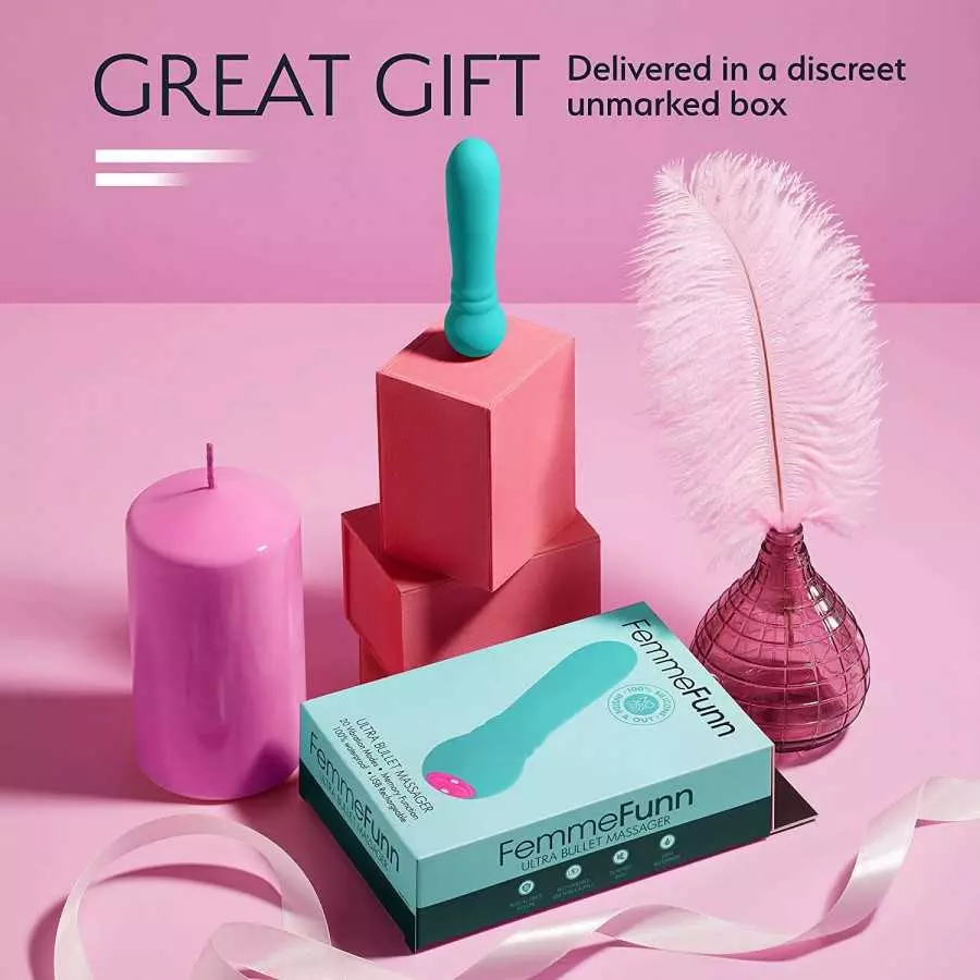 New Femme Funn Ultra Bullet Vibrator - 20 Powerful Modes USB Rechargeable & Whisper Quiet Bullet Massager Vibrators for Women (A