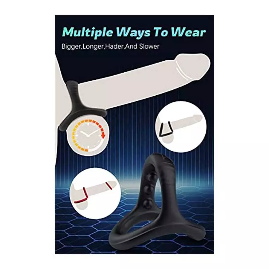 Silicone Penis Rings Set with 7 Different Sizes Cock Rings for Erection Enhancing, Long Lasting Stronger Men Sex Toy, Strechy Ad