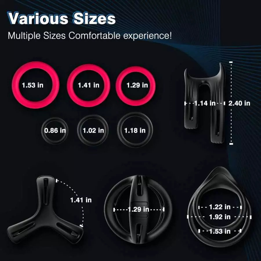 Cock Ring for Male Sex Toy,8 Pcs Different Sizes Premium Quality Silicone Penis Rings for Erection Enhancing,Super Soft Penis Ri