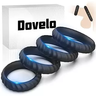 Silicone Penis Rings kit, Dovelo 4 Different Sizes Cock Rings for Men Sex Toy, Adult Sex Toys & Games