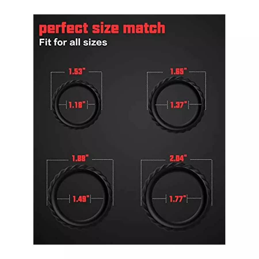 Silicone Penis Rings kit, Dovelo 4 Different Sizes Cock Rings for Men Sex Toy, Adult Sex Toys & Games