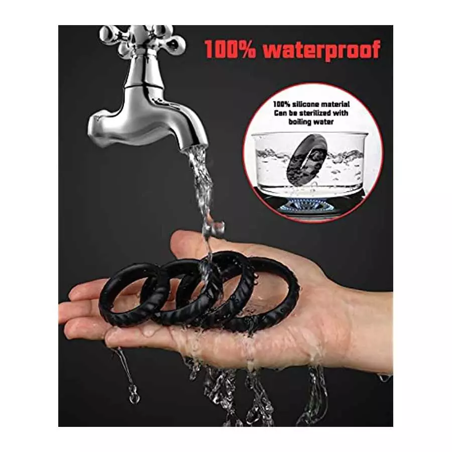 Silicone Penis Rings kit, Dovelo 4 Different Sizes Cock Rings for Men Sex Toy, Adult Sex Toys & Games