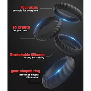 Silicone Penis Rings kit, Dovelo 4 Different Sizes Cock Rings for Men Sex Toy, Adult Sex Toys & Games