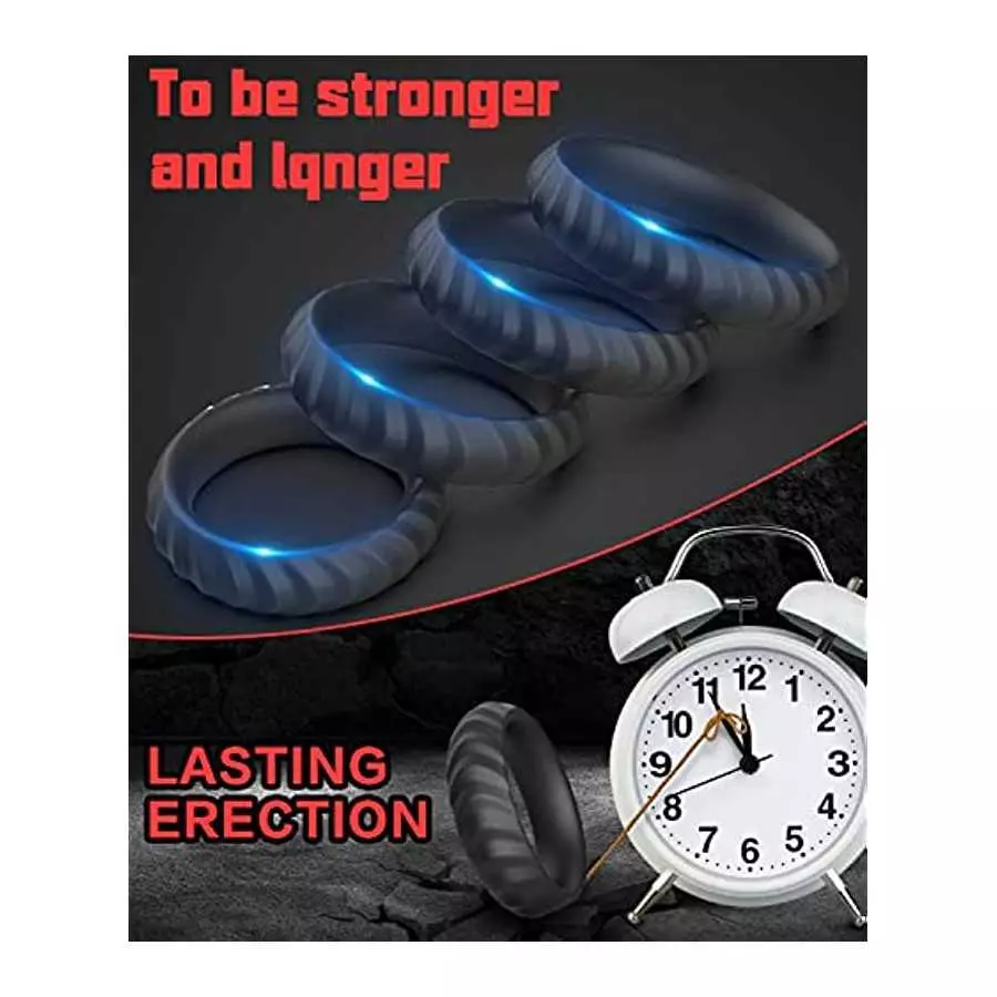 Silicone Penis Rings kit, Dovelo 4 Different Sizes Cock Rings for Men Sex Toy, Adult Sex Toys & Games