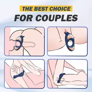 Vibrating Cock Ring with Rabbit Design, Rechargeable Penis Ring Vibrator with 9 Vibration Modes, TIVINO Silicone Male Sex Toy fo