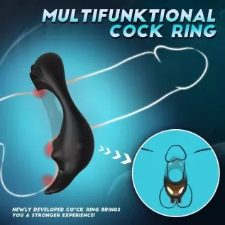 Vibrating Cock Ring with Rabbit Design, Rechargeable Penis Ring Vibrator with 9 Vibration Modes, TIVINO Silicone Male Sex Toy fo