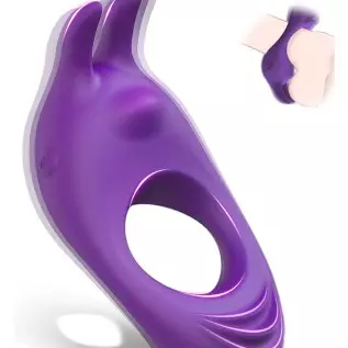 Vibrating Cock Ring with Rabbit Design, Rechargeable Penis Ring Vibrator with 9 Vibration Modes, TIVINO Silicone Male Sex Toy fo