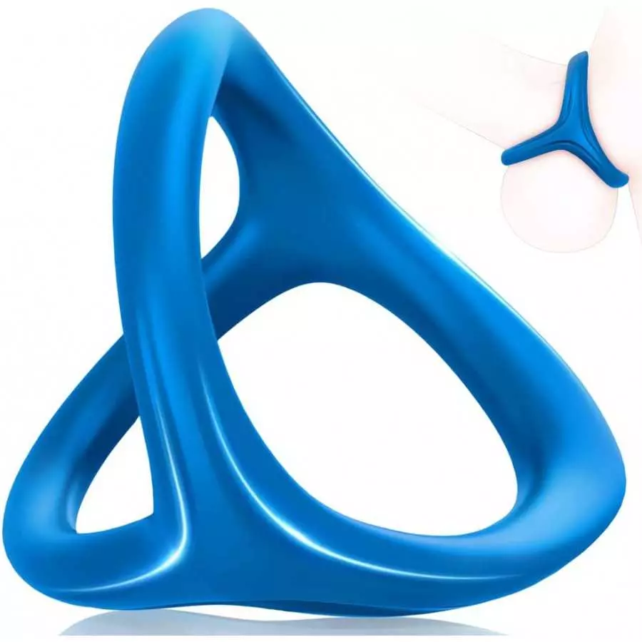 Silicone Penis Ring for Men, Adorime 3 in 1 Ultra Soft Stretchy Cock Ring Penis Enlargers, Sex Toy for Men, Black