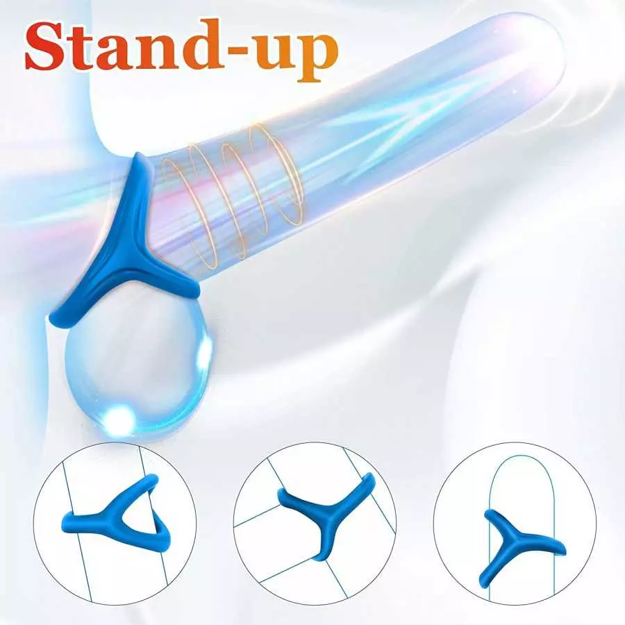 Silicone Penis Ring for Men, Adorime 3 in 1 Ultra Soft Stretchy Cock Ring Penis Enlargers, Sex Toy for Men, Black