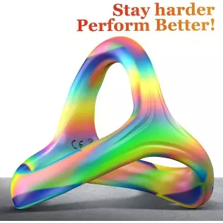 Silicone Penis Ring for Men, Adorime 3 in 1 Ultra Soft Stretchy Cock Ring Penis Enlargers, Sex Toy for Men, Black