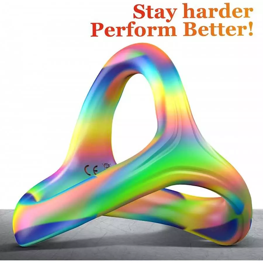 Silicone Penis Ring for Men, Adorime 3 in 1 Ultra Soft Stretchy Cock Ring Penis Enlargers, Sex Toy for Men, Black