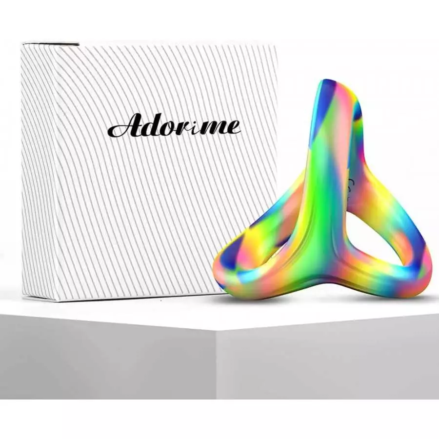 Silicone Penis Ring for Men, Adorime 3 in 1 Ultra Soft Stretchy Cock Ring Penis Enlargers, Sex Toy for Men, Black