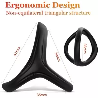 Silicone Penis Ring for Men, Adorime 3 in 1 Ultra Soft Stretchy Cock Ring Penis Enlargers, Sex Toy for Men, Black