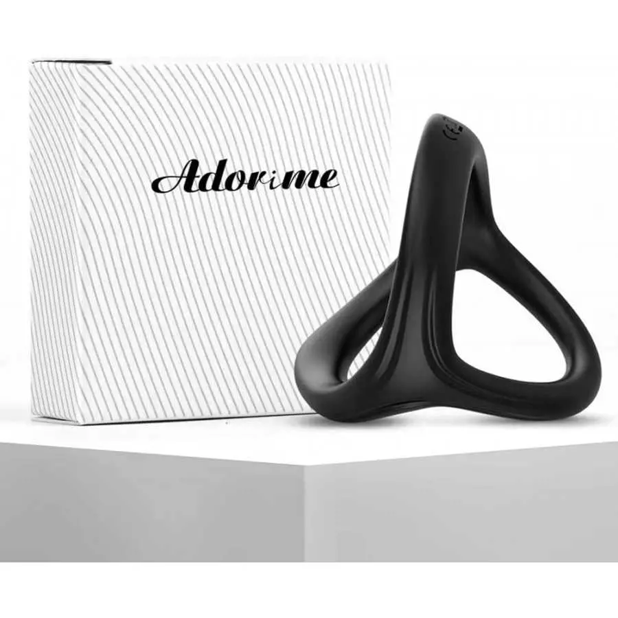 Silicone Penis Ring for Men, Adorime 3 in 1 Ultra Soft Stretchy Cock Ring Penis Enlargers, Sex Toy for Men, Black