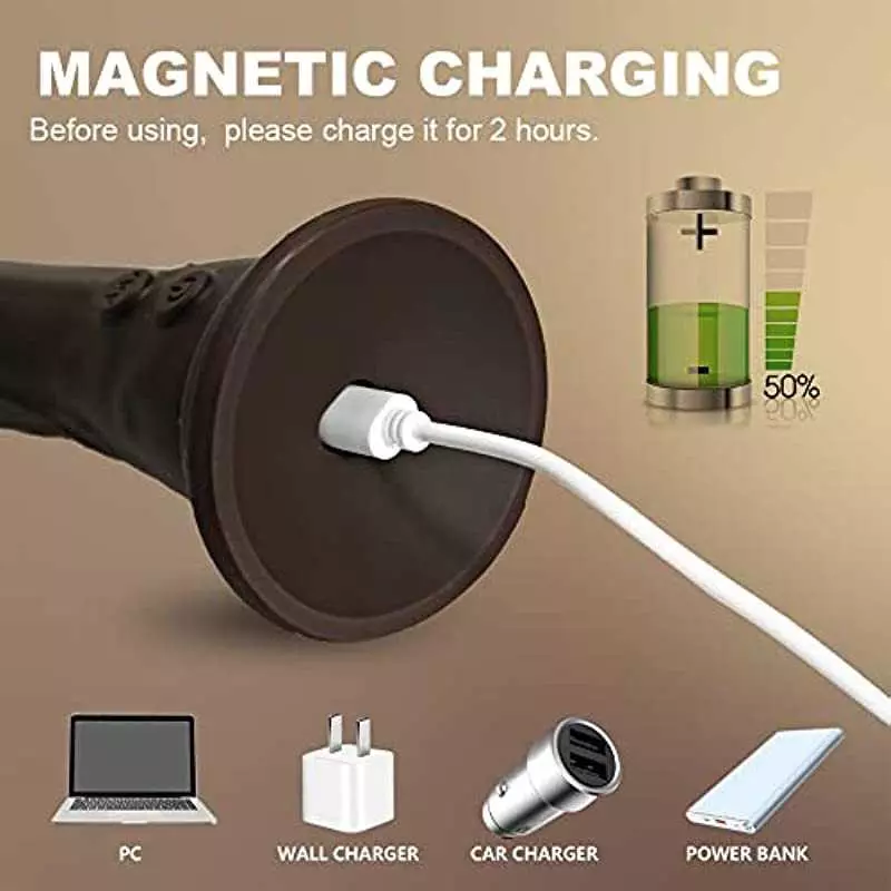 G Spot Vibrator Realistic Dildo Waterproof 8.2 Inch Silicone Black Sex Toy for Her, 7 Vibrating Modes Soft Discreet Quiet Penis 