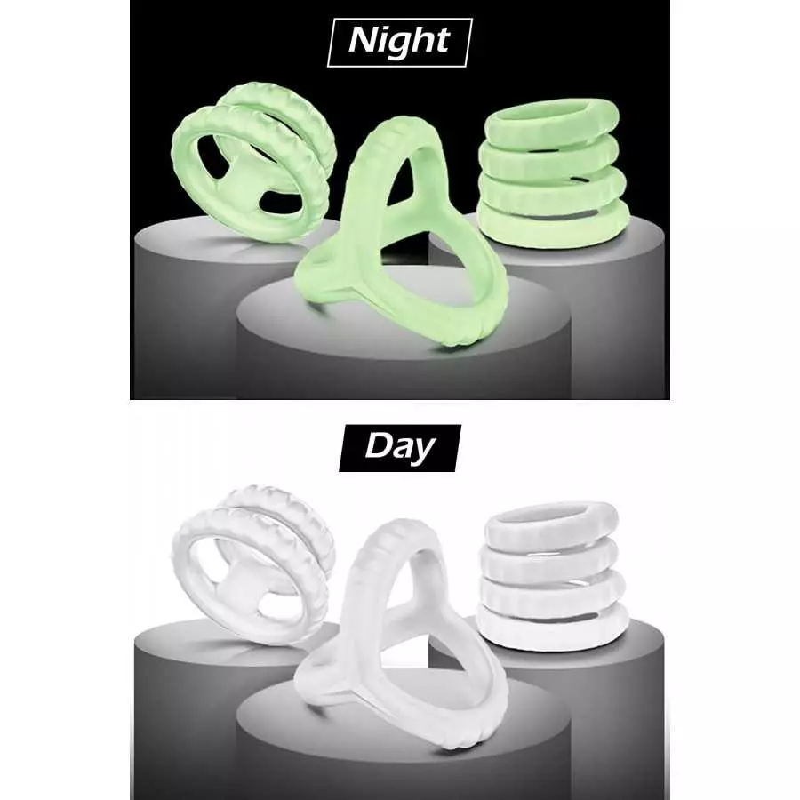 Silicone Penis Rings Set, Evyleen 6 Different Sizes Cock Rings for Erection Enhancing, Long Lasting Stronger Men Sex Toy, Strech
