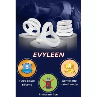 Silicone Penis Rings Set, Evyleen 6 Different Sizes Cock Rings for Erection Enhancing, Long Lasting Stronger Men Sex Toy, Strech