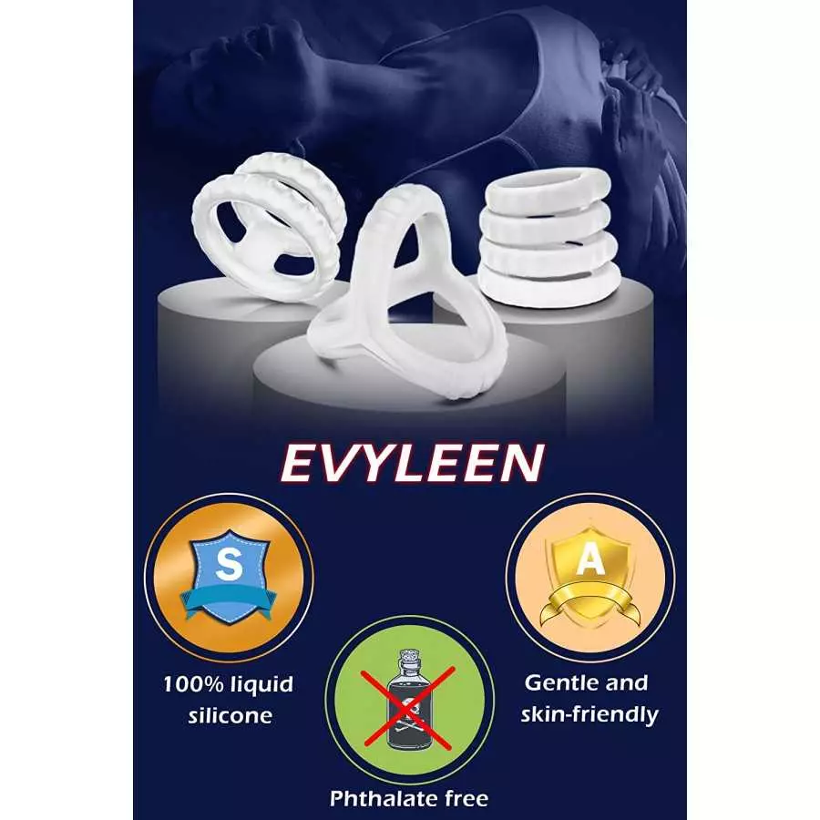 Silicone Penis Rings Set, Evyleen 6 Different Sizes Cock Rings for Erection Enhancing, Long Lasting Stronger Men Sex Toy, Strech