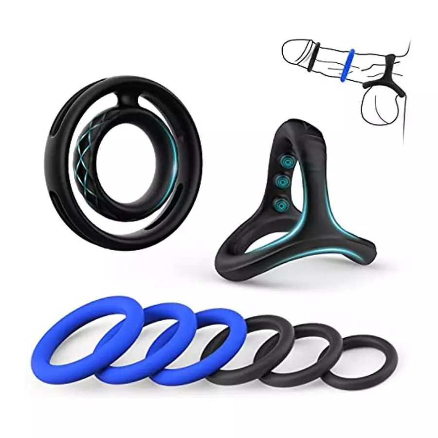 Penis Rings Set with 8 Different Size, Cock Rings for Erection Enhancing, Cook Rings for Men Erection Sex, Longer Lasting Strong Penis Rings Set with 8 Different Size, Cock Rings for Erection Enhancing, Cook Rings for Men Erection Sex, Longer Lasting Strong