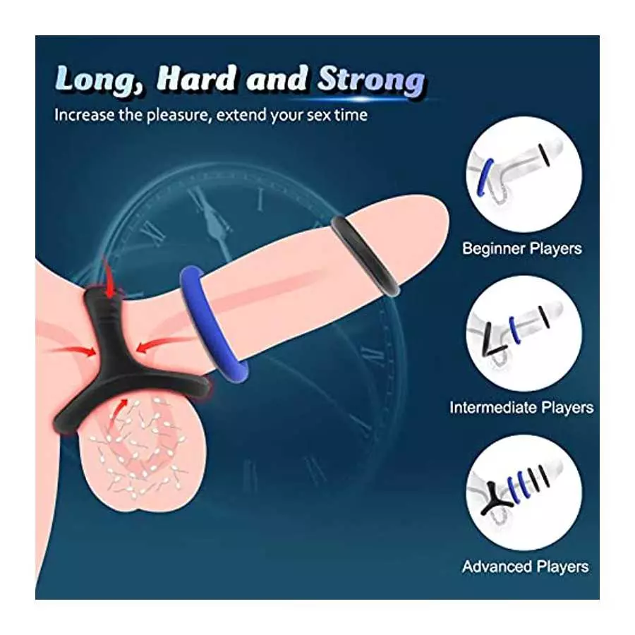 Penis Rings Set with 8 Different Size, Cock Rings for Erection Enhancing, Cook Rings for Men Erection Sex, Longer Lasting Strong