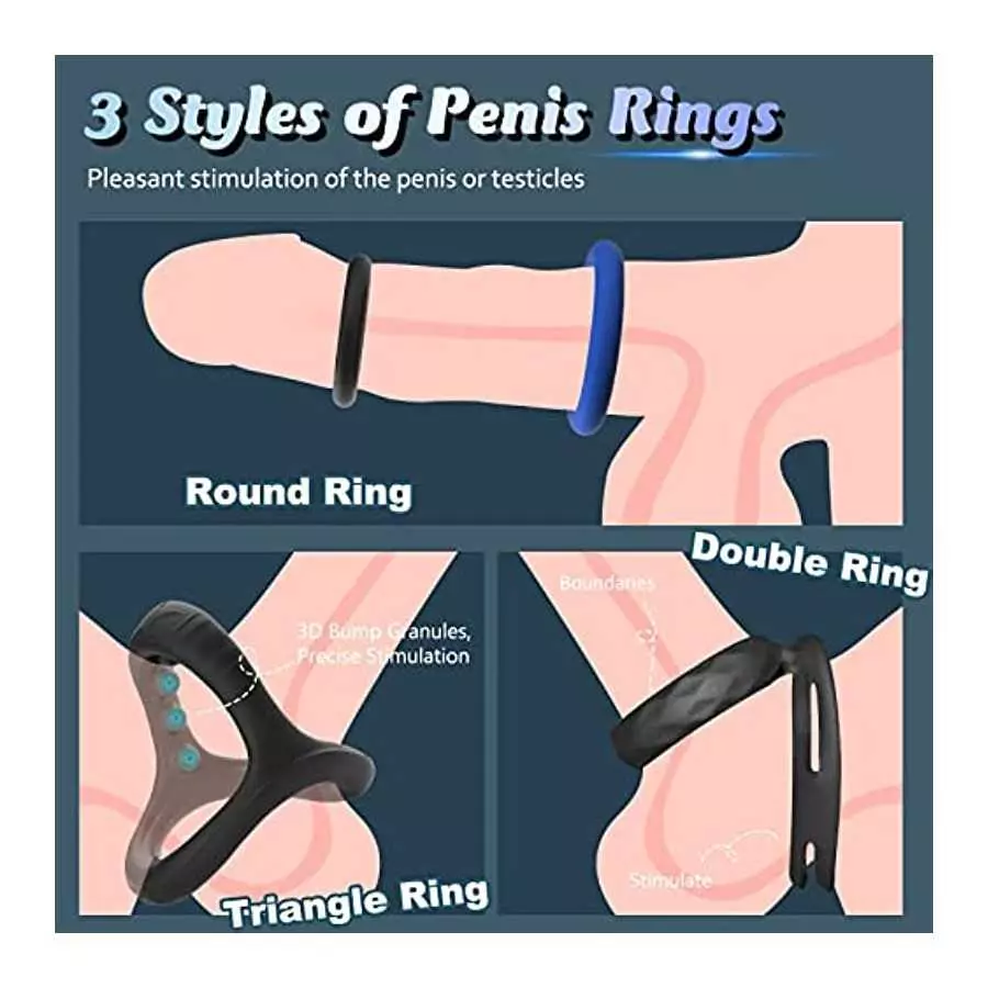 Penis Rings Set with 8 Different Size, Cock Rings for Erection Enhancing, Cook Rings for Men Erection Sex, Longer Lasting Strong
