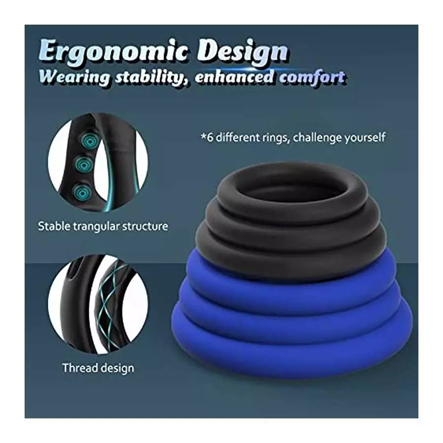 Penis Rings Set with 8 Different Size, Cock Rings for Erection Enhancing, Cook Rings for Men Erection Sex, Longer Lasting Strong