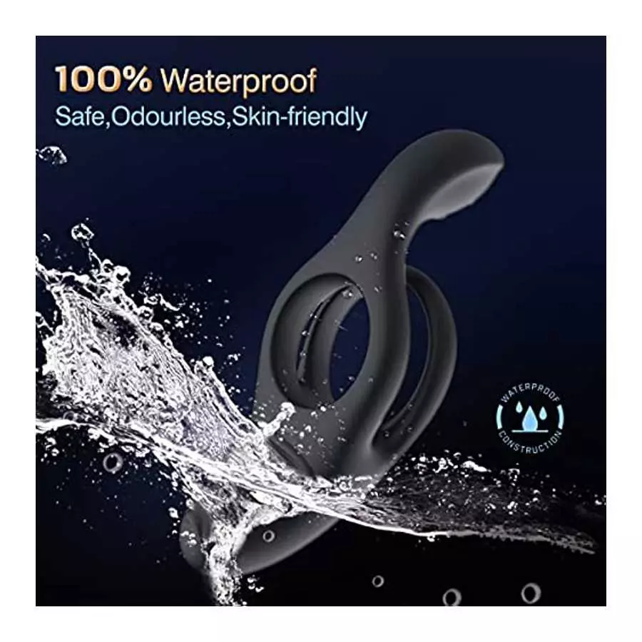 Vibrating Cock Ring with Clitoral Vibrator,10 Vibration Modes Penis Ring for Men, Medical Silicone Waterproof Sex Toys for Adult