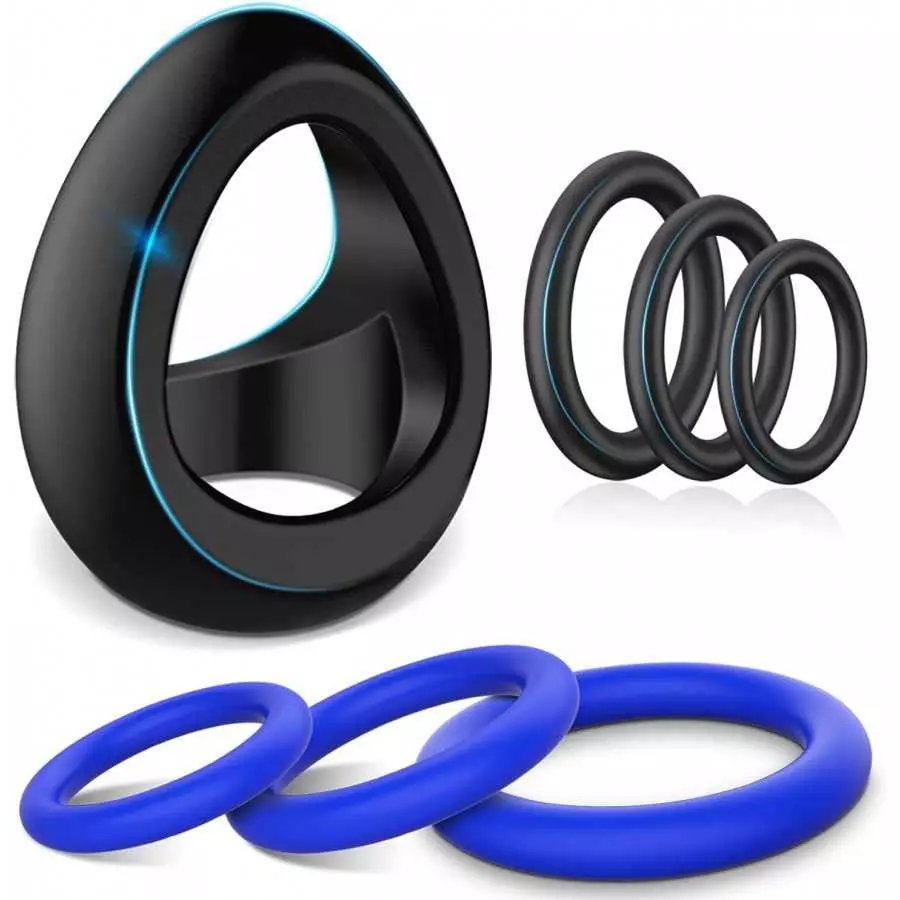 Tri-Spot Cock Ring - All-Around Flexible Silicone Penis Ring Maintain Thick, Enhancing Erection, Stretchy Divide Cock & Ball Rin