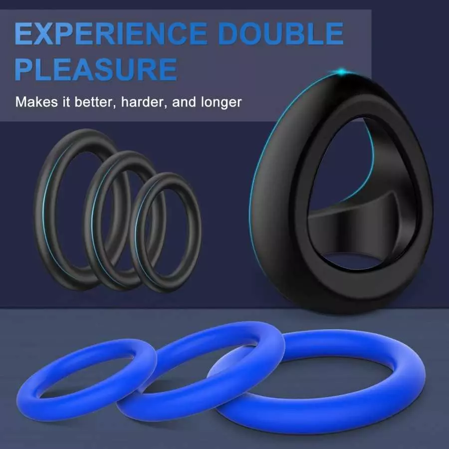 Tri-Spot Cock Ring - All-Around Flexible Silicone Penis Ring Maintain Thick, Enhancing Erection, Stretchy Divide Cock & Ball Rin