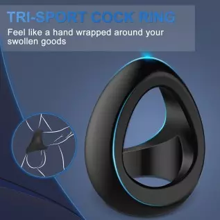 Tri-Spot Cock Ring - All-Around Flexible Silicone Penis Ring Maintain Thick, Enhancing Erection, Stretchy Divide Cock & Ball Rin