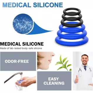 Tri-Spot Cock Ring - All-Around Flexible Silicone Penis Ring Maintain Thick, Enhancing Erection, Stretchy Divide Cock & Ball Rin