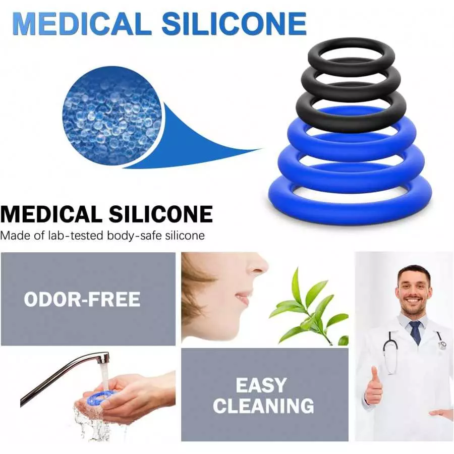 Tri-Spot Cock Ring - All-Around Flexible Silicone Penis Ring Maintain Thick, Enhancing Erection, Stretchy Divide Cock & Ball Rin