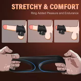 Tri-Spot Cock Ring - All-Around Flexible Silicone Penis Ring Maintain Thick, Enhancing Erection, Stretchy Divide Cock & Ball Rin