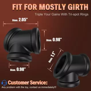 Tri-Spot Cock Ring - All-Around Flexible Silicone Penis Ring Maintain Thick, Enhancing Erection, Stretchy Divide Cock & Ball Rin