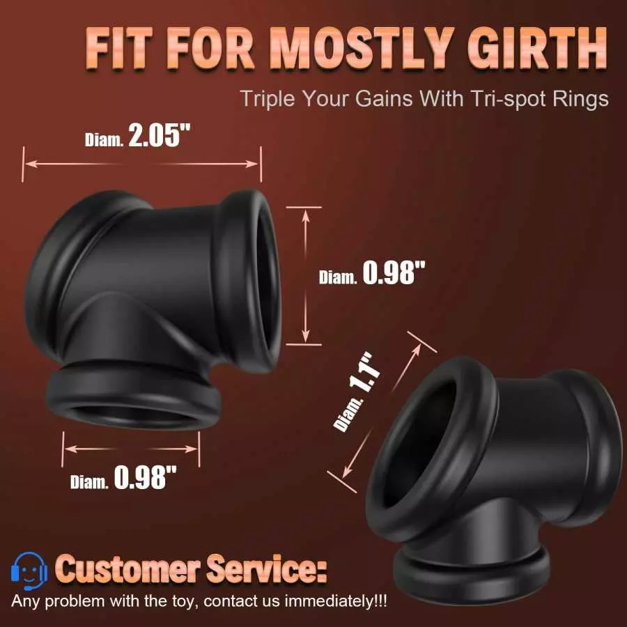 Tri-Spot Cock Ring - All-Around Flexible Silicone Penis Ring Maintain Thick, Enhancing Erection, Stretchy Divide Cock & Ball Rin