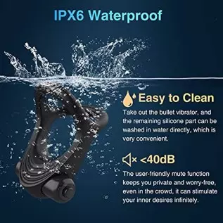 Vibrating Cock Ring Bullet Vibrator, Silicone Penis Ring with Single Vibration, Triangular Stretchy Mens Vibrator for Longer Har