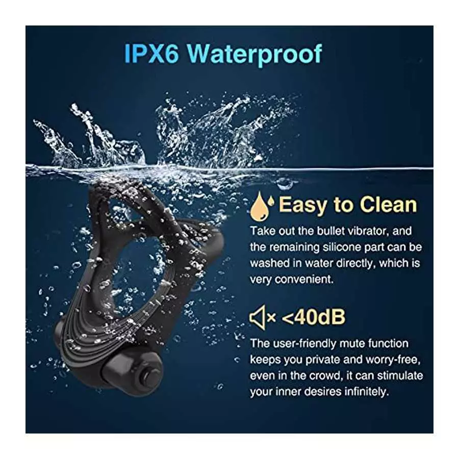 Vibrating Cock Ring Bullet Vibrator, Silicone Penis Ring with Single Vibration, Triangular Stretchy Mens Vibrator for Longer Har