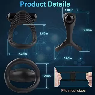 Vibrating Cock Ring Bullet Vibrator, Silicone Penis Ring with Single Vibration, Triangular Stretchy Mens Vibrator for Longer Har