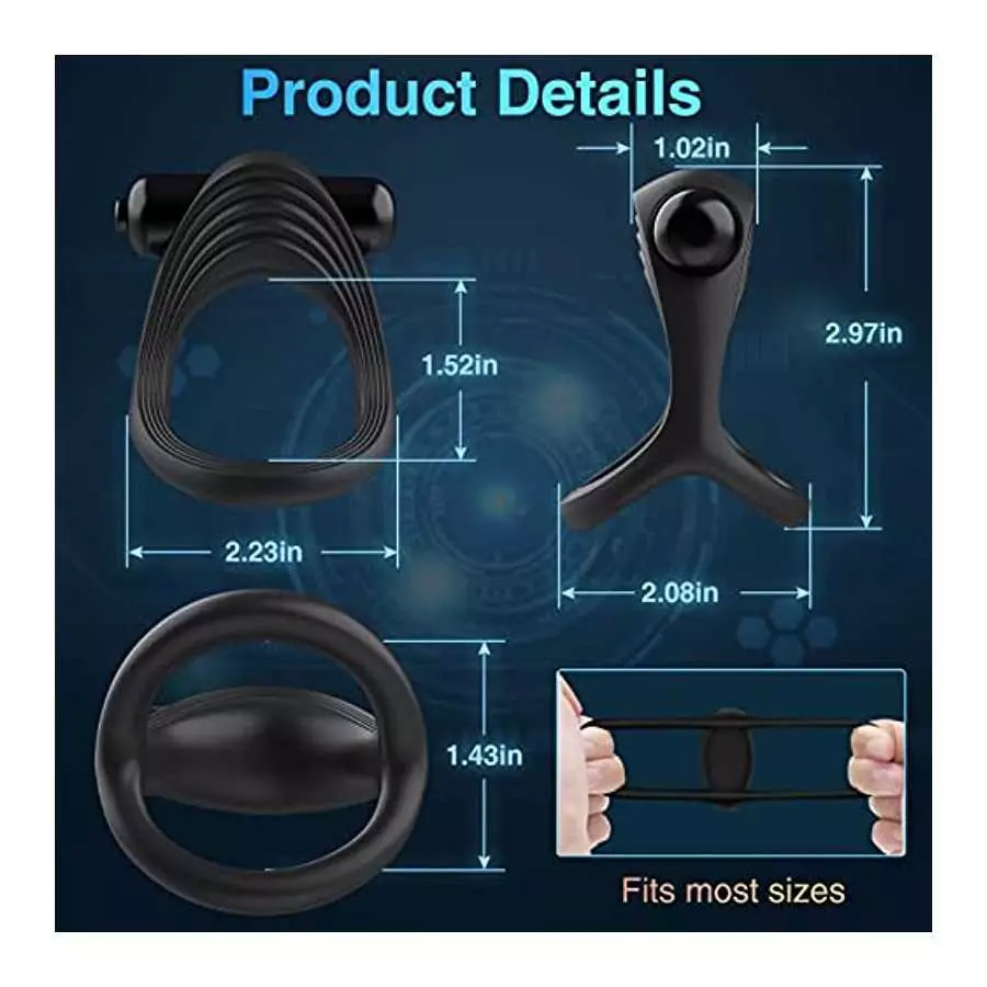 Vibrating Cock Ring Bullet Vibrator, Silicone Penis Ring with Single Vibration, Triangular Stretchy Mens Vibrator for Longer Har