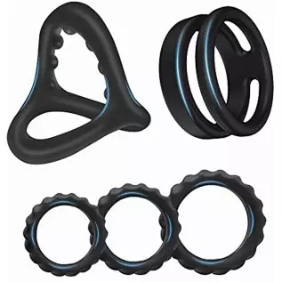5 Sizes Penis Ring Stretchy Cock Rings for Men Erection Sex Silicone Penisring, Adjustable Men Cook Ring Cockring, Adult Sex Toy