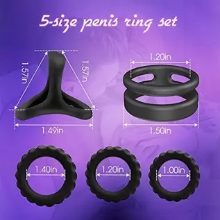 5 Sizes Penis Ring Stretchy Cock Rings for Men Erection Sex Silicone Penisring, Adjustable Men Cook Ring Cockring, Adult Sex Toy