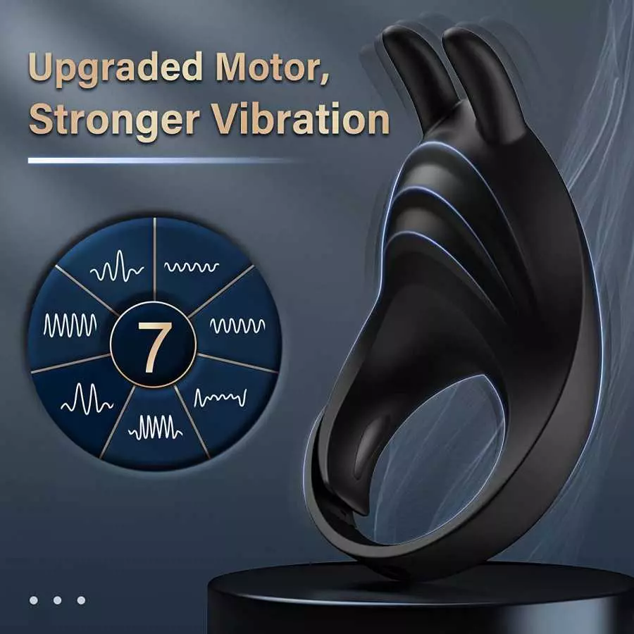 Vibrating Cock Ring Penis Rings - Sex Toys for Men Vibrator Adjustable Cock Rings with 7 Vibrators Modes, Rabbit Penis Ring for