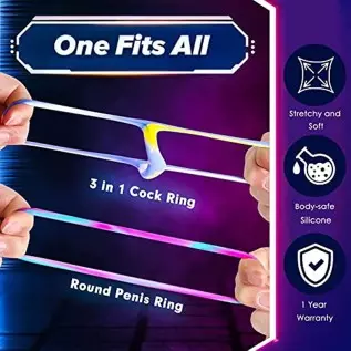 Penis Rings Male Sex Toys - 4 in 1 Super Soft Silicone Cockrings for Men's Erection, Ruusumaa Colorful Cock Ring Penis Ring Sex