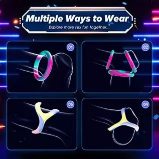 Penis Rings Male Sex Toys - 4 in 1 Super Soft Silicone Cockrings for Men's Erection, Ruusumaa Colorful Cock Ring Penis Ring Sex