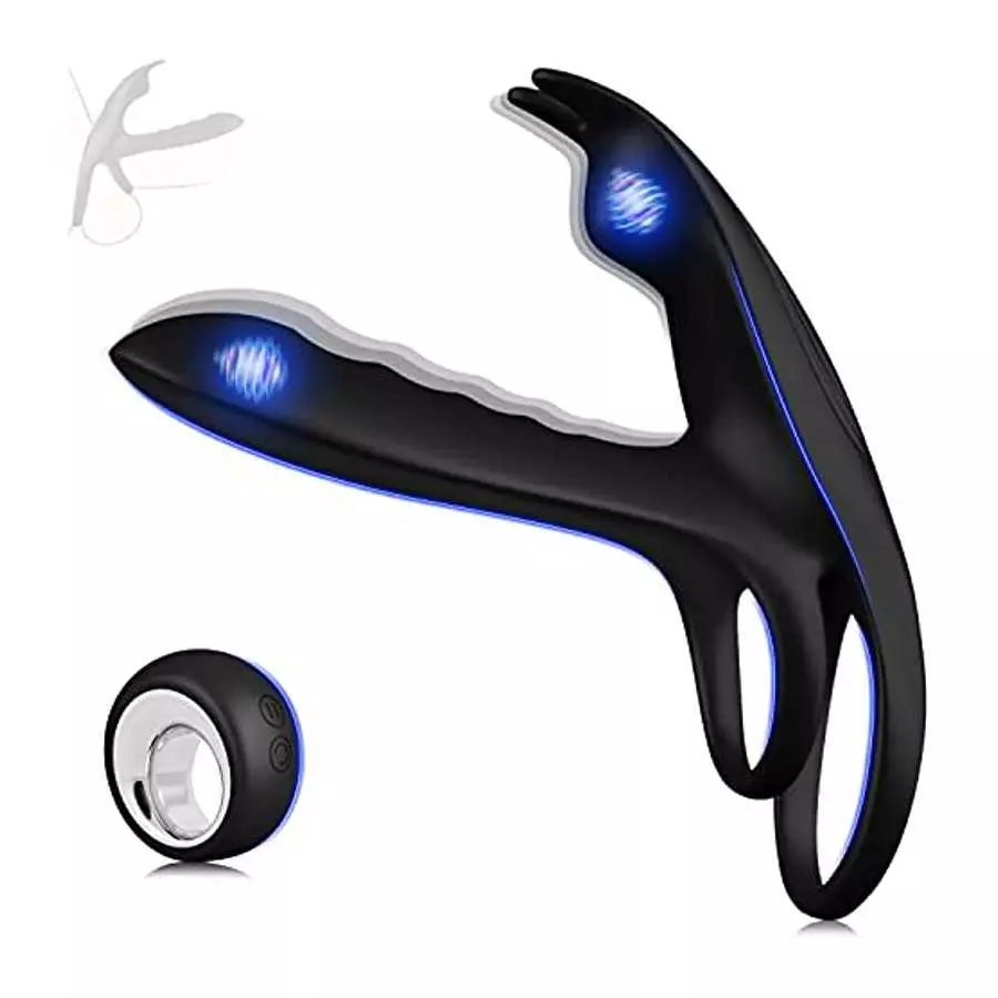 Vibrating Cock Ring, 3 in 1 Silicone Penis Ring with 10 Vibration Modes G-Spot & Clitoral Stimulator, Couple Vibrator Rechargeab Vibrating Cock Ring, 3 in 1 Silicone Penis Ring with 10 Vibration Modes G-Spot & Clitoral Stimulator, Couple Vibrator Rechargeab