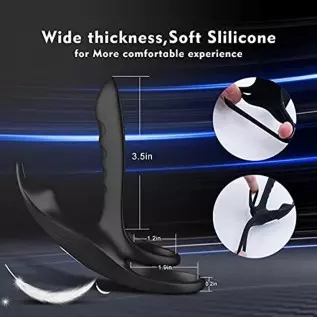 Vibrating Cock Ring, 3 in 1 Silicone Penis Ring with 10 Vibration Modes G-Spot & Clitoral Stimulator, Couple Vibrator Rechargeab