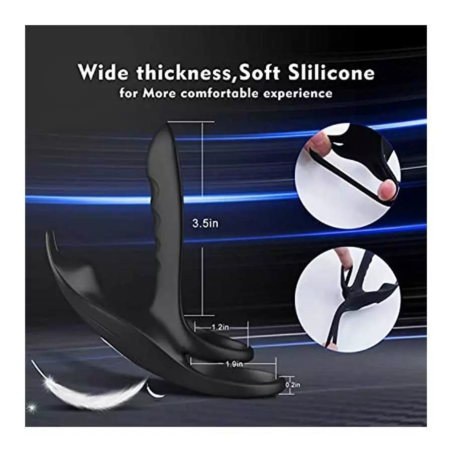 Vibrating Cock Ring, 3 in 1 Silicone Penis Ring with 10 Vibration Modes G-Spot & Clitoral Stimulator, Couple Vibrator Rechargeab