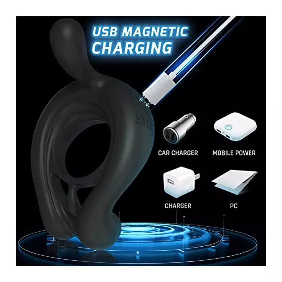 Vibrating Cock Ring 3 Bullets Penis Rings, 9 Vibration Modes Male Sex Toys, Remote Control Clit Stimulator Testicle Stimulation