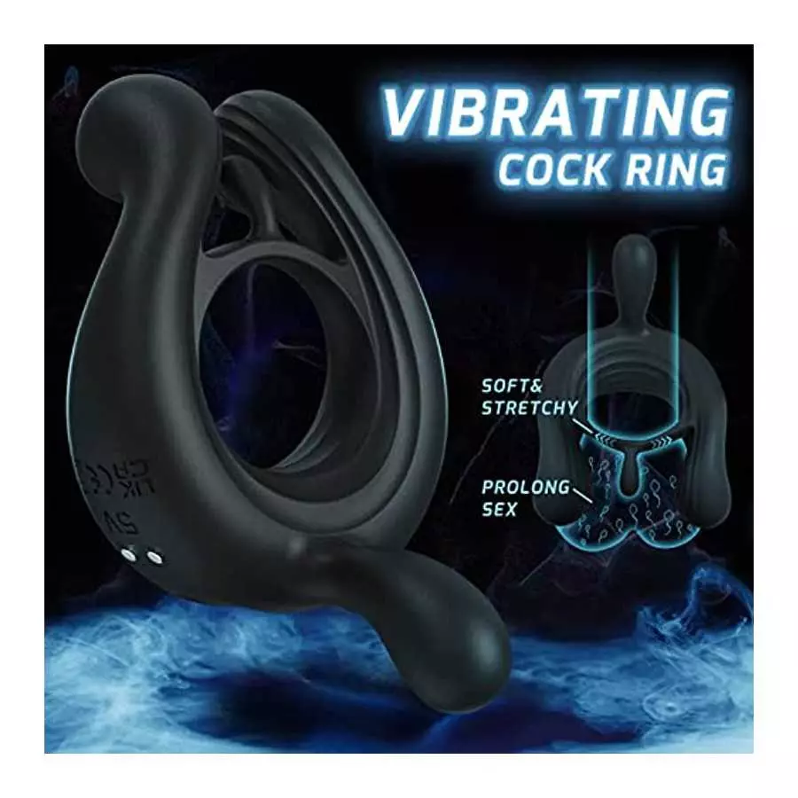 Vibrating Cock Ring 3 Bullets Penis Rings, 9 Vibration Modes Male Sex Toys, Remote Control Clit Stimulator Testicle Stimulation